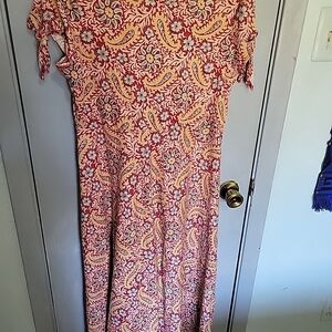 Chaps Paisley Print Women's Maxie Dress Size Large